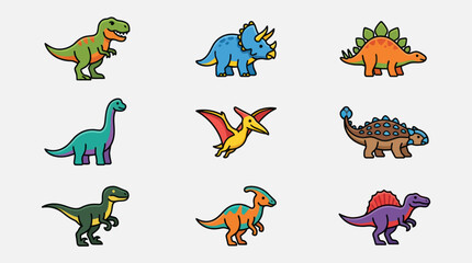 Collection of cartoon dinosaurs © Thamus