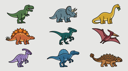 Collection of cartoon dinosaurs © Thamus