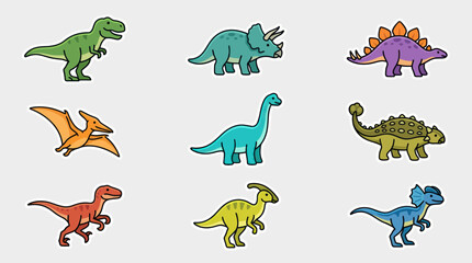 Collection of cartoon dinosaurs © Thamus