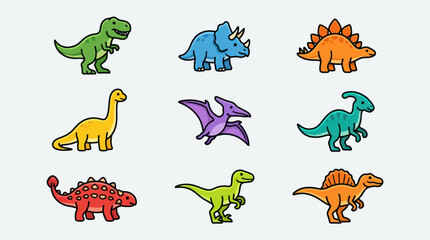 Collection of cartoon dinosaurs © Thamus