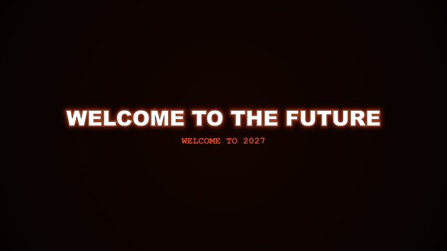 2026 to 2027 transition text with glowing neon loading bar animation