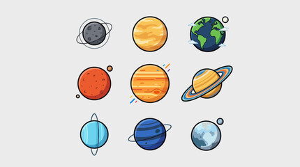 Collection of celestial body icons © Thamus
