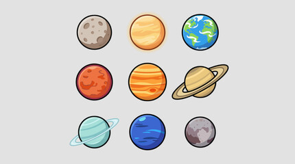 Collection of celestial body icons © Thamus