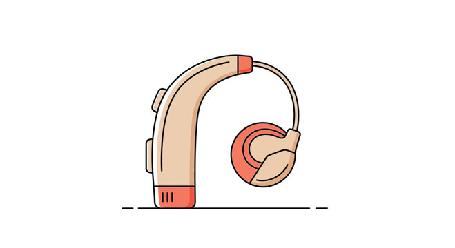 Illustration Of A Modern Hearing Device Designed For People With Hearing Loss