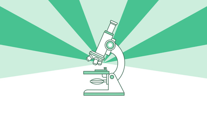 Illustration Of A Microscope With Light Rays Suitable For Science And Research Projects