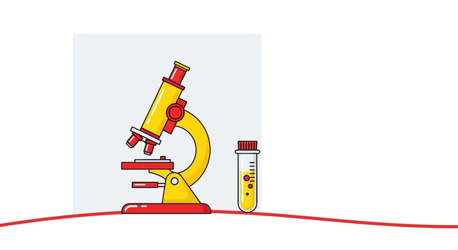 Illustration Of A Microscopy and A Test Tube Suitable For Lab Research or Educational Purpose