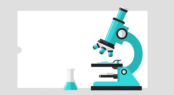 Illustration Of A Microscopy Medical Laboratory Equipment In Simplified Minimalist Design Abstract