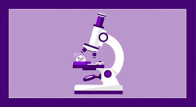 Illustration Of A Microscope, Exploring Science, Modern Research, Graphic Imagery
