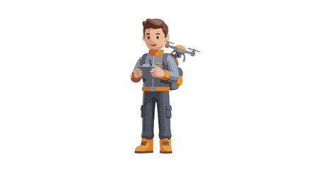 Sleek of a Professional Holding a Tablet and a Compact Drone for Modern Inspection or Delivery Tasks © Ghaisan