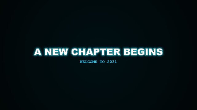 Progress bar loading from 2030 to 2031 with text