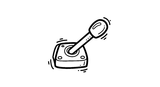 Illustrated video game controller with joystick.