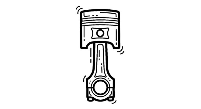 Illustrated piston and connecting rod assembly.