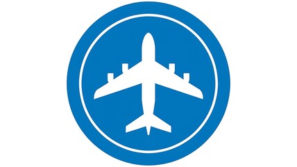 Fototapeta premium Airplane, travel, transportation, icon, blue, white