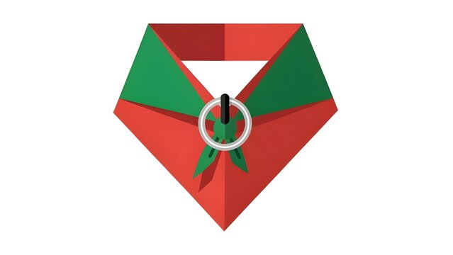 Classic scouting neckerchief badge vector illustration symbol of youth scout movement traditional uniform element neck scarf honor loyalty and outdoor adventure community branding concept