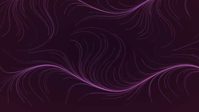 Animated Dark Glowing flow field lines background weaving loop