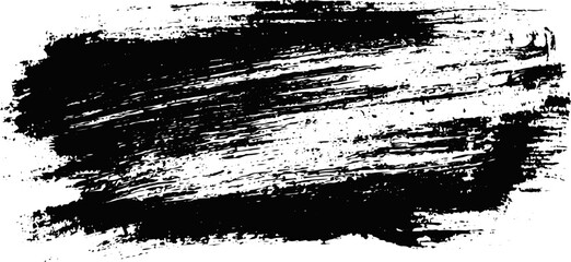 Fototapeta premium Distressed Brush Stroke Texture with Rough Black and White Paint Marks, Abstract Grunge Pattern, Modern Artistic Vector Background.