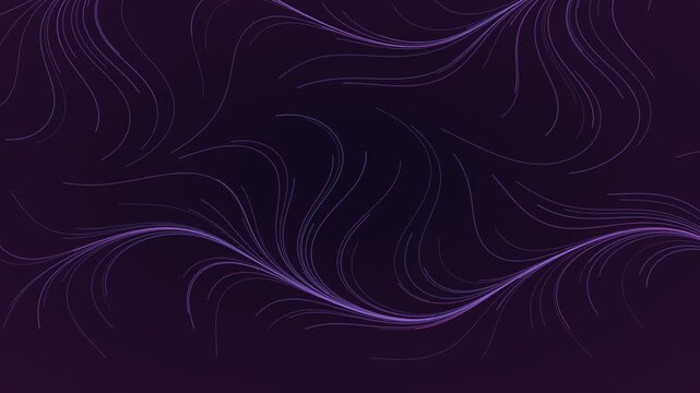 Animated Dark Glowing flow field lines background weaving loop