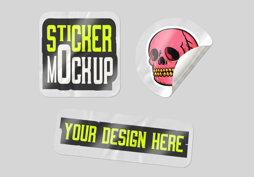 Sticker Mockup Set
