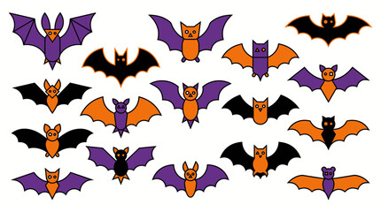 Fototapeta premium Cute cartoon bats flying in a playful formation