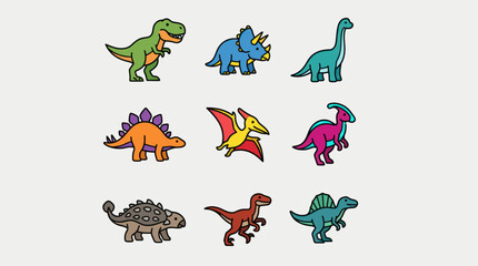 Collection of dinosaur icons © Soraa