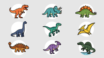Collection of dinosaur icons © Soraa