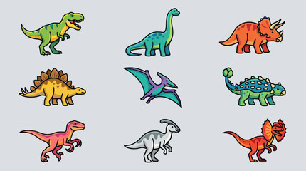 Collection of dinosaur illustrations © Soraa