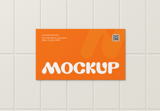 Top View Corporate Business Card Mockup