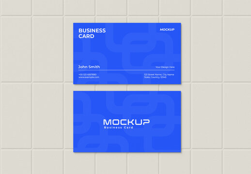 Business Card Mockup Template with Front and Back View Branding Presentation
