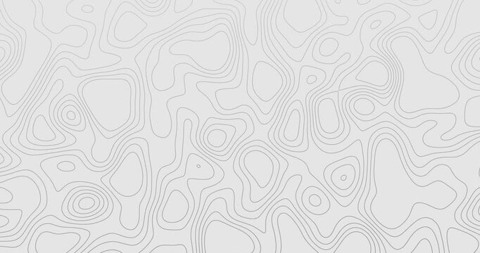 Abstract white topographic contour line background pattern