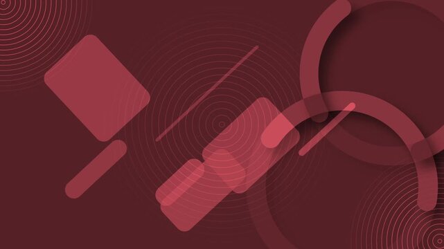Abstract geometric background with overlapping translucent circles rounded rectangles animation