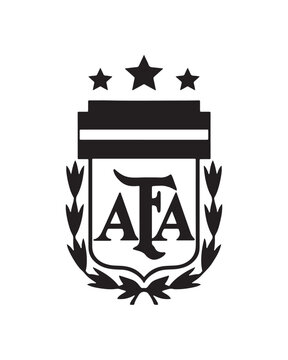 Argentine Football Association crest silhouette on a white background with stars and laurel branches