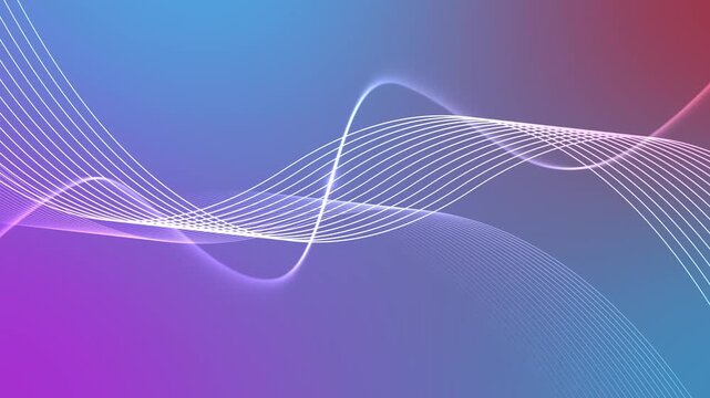 Elegant flowing lines forming overlapping sine-wave ribbons animation