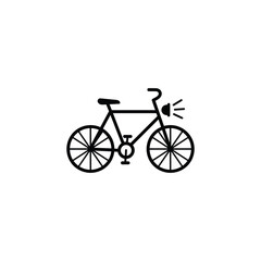 Fototapeta premium Bicycle with headlight line art icon for eco friendly transport themes