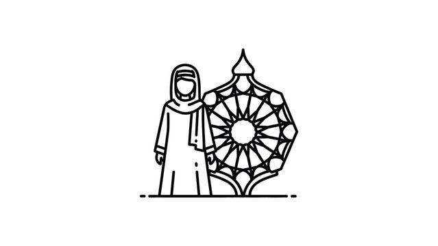 Man in traditional Arabic clothing standing.
