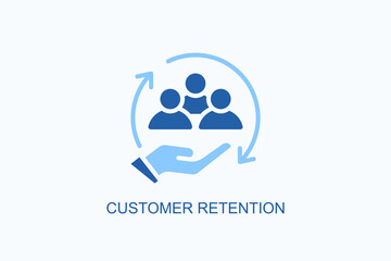 Fototapeta premium Customer Retention Icon Or Logo Isolated Vector Illustration