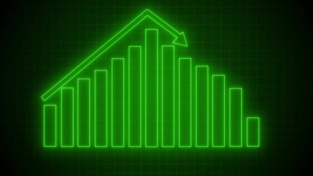 Neon Modern Infographic Growth Animation with Increasing Business Metrics