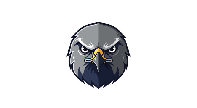 Intense eagle head emblem fierce gaze graphic design