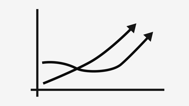 Business Intelligence Analytics Animation with Rising Statistical Graph