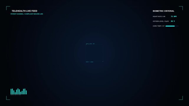 Futuristic Medical HUD Display - Biometric Data and Telehealth Feed