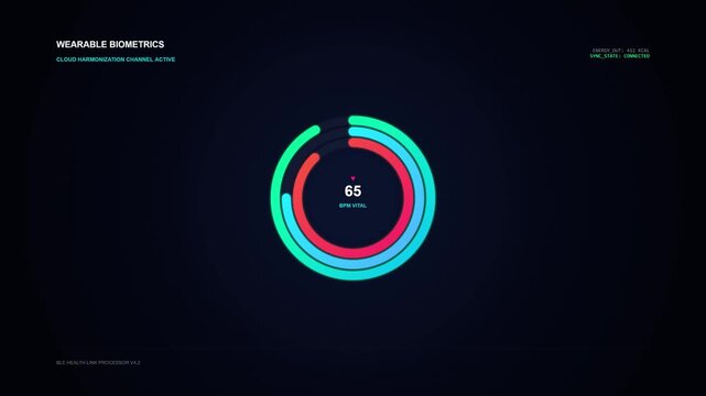 Futuristic Circular Progress Bar Animation, Health Data Visualization