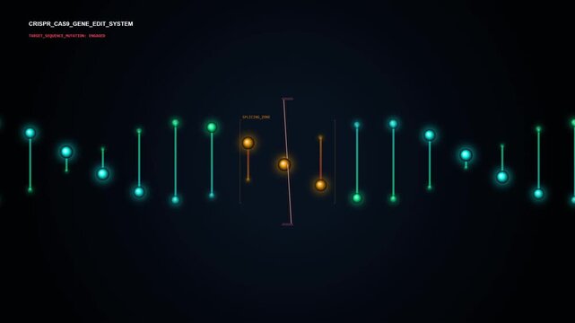 Abstract DNA Helix Animation with Glowing Particles - Medical Science