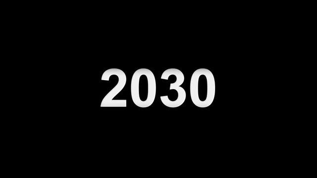 Animation of years counter spinning from 2020 to 2030, smooth transition, retro to modern timeline effect, useful for history, decades or time progression concepts 4k video