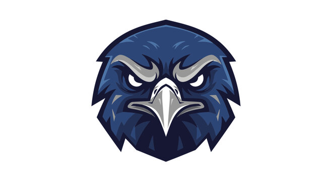 Stylized bird of prey face with intense gaze illustration