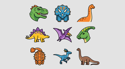 Collection of diverse dinosaur illustrations © Soraa