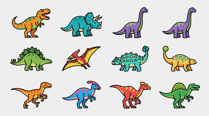 Collection of diverse dinosaur illustrations © Soraa