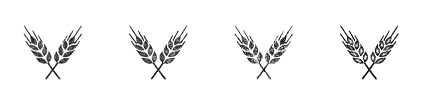Sketch monochrome rye logo design set