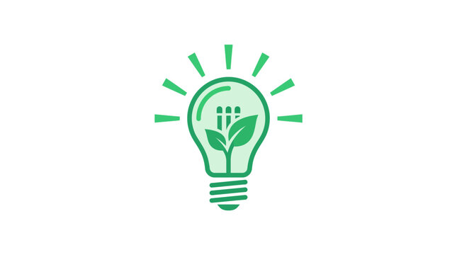LED Light Bulb Icon - Energy Efficient Lighting Vector