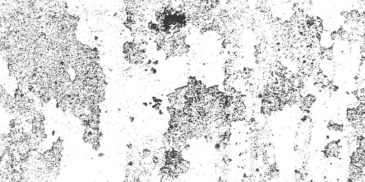 Black and white Dust overlay distress grungy effect paint, dirt overlay or screen effect white dust and scratches on a black background. Old, textured black grunge pattern design with an ink splash. 