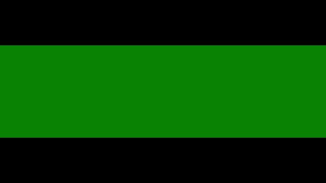 Cinematic letterbox bars transition overlay effect on green screen for professional video editing and widescreen composition