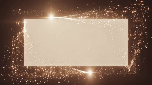Minimal rectangular frame made of soft energy waves gently flowing along the border